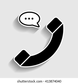 Phone with speech bubble sign