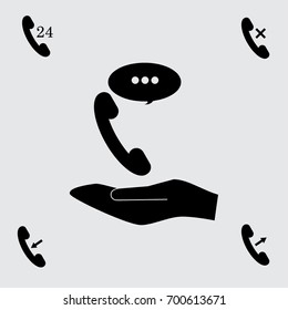 Phone with speech bubble vector icon