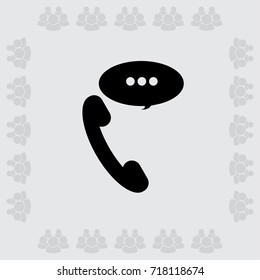 Phone with speech bubble vector icon