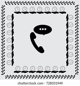 Phone with speech bubble vector icon