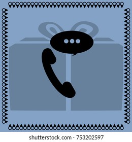 Phone with speech bubble vector icon