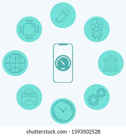 Phone speed vector icon sign symbol