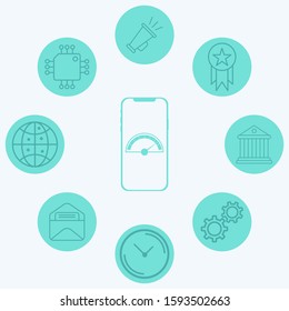 Phone speed vector icon sign symbol
