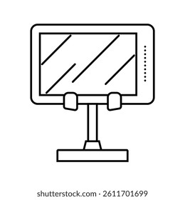 phone stand desk home office line icon vector. phone stand desk home office sign. isolated contour symbol black illustration