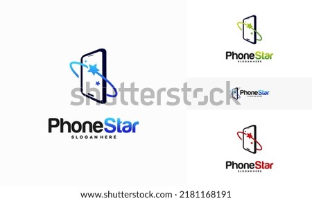Phone Star logo designs concept vector, Bright Phone logo template designs	