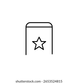 Teléfono y estrella. Conexión de confianza, App premium. Icono de Vector de trazo perfecto y editable
