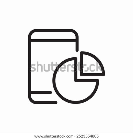 phone statistic pie icon sign vector