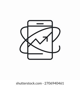 phone statistics analytics icon sign vector