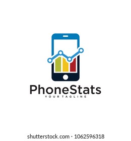phone stats logo design template isolated