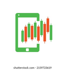 Phone Stats Logo Design Template. Mobile Finance Logo Icon Design Vector.