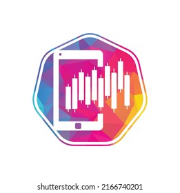 Phone Stats logo design template. Mobile finance logo icon design vector.