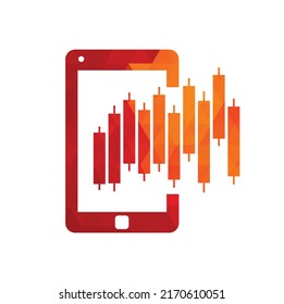 Phone Stats logo design template. Mobile finance logo icon design vector.