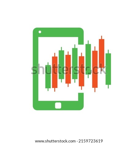 Phone Stats logo design template. Mobile finance logo icon design vector.