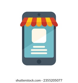 Phone store icon flat vector. Sale shop. Internet card isolated