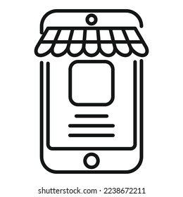 Symbol für den Telefonverkauf, Rahmenvektor. Verkaufsgeschäft. Internetkarte
