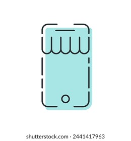 Phone store lineart icon vector illustration