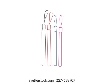 correas telefónicas de diseño vectorial y arte de línea. correas telefónicas de imágenes vectoriales. correas telefónicas aisladas de fondo blanco.