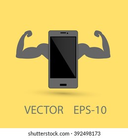 phone strong Icon Vector. Flat