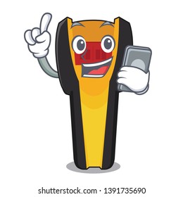 With phone stud finder isolated with the character