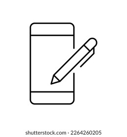 Phone stylus icon design. Touch screen digital pen vector. isolated on white background