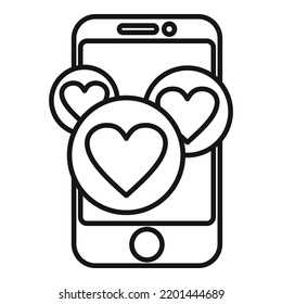 El teléfono se suscribe como vector de contorno de icono. Mensaje de correo electrónico. botón Aviso