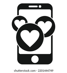 Phone subscribe like icon simple vector. Email message. Notice button
