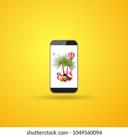 phone summer icon. Summer travel and vacation concept