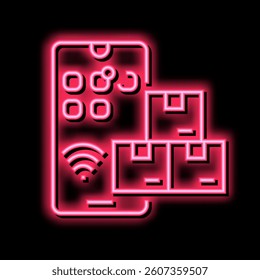 phone supply chain management neon light sign vector. phone supply chain management illustration