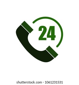 Phone support 24/7 icon isolated on white background. Phone support 24/7 icon for web site, app, ui and logo. Creative concept, vector illustration, eps 10