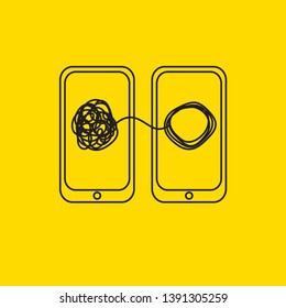 Phone support, business assistance, problem solving, business training, online courses. Vector icon