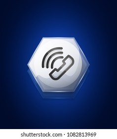 Phone support call center button, web icon design