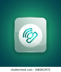 Phone support call center button, web icon design