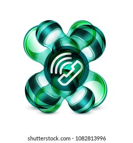 Phone support call center button, web icon design