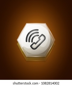 Phone support call center button, web icon design