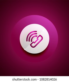 Phone support call center button, web icon design