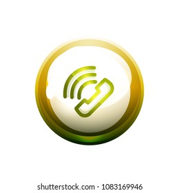 Phone support call center button, web icon design