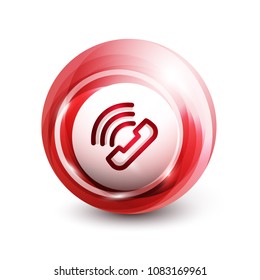 Phone support call center button, web icon design