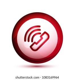 Phone support call center button, web icon design