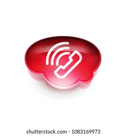 Phone support call center button, web icon design