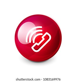Phone support call center button, web icon design