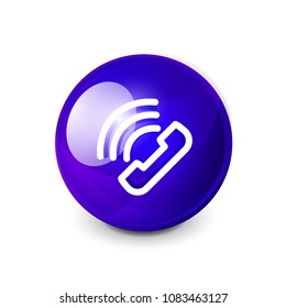 Phone support call center button, web icon design
