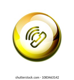 Phone support call center button, web icon design