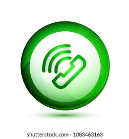 Phone support call center button, web icon design