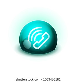 Phone support call center button, web icon design