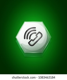 Phone support call center button, web icon design