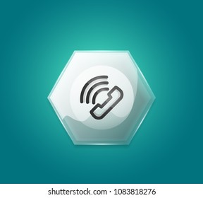 Phone support call center button, web icon design