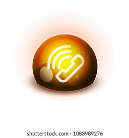 Phone support call center button, web icon design