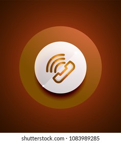 Phone support call center button, web icon design