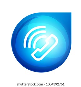 Phone support call center button, web icon design