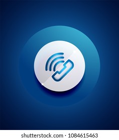 Phone support call center button, web icon design